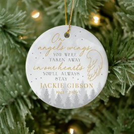 Personalized On Angels Wings Keramisch Ornament
