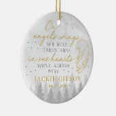 Personalized On Angels Wings Keramisch Ornament (Rechts)