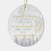 Personalized On Angels Wings Keramisch Ornament (Links)