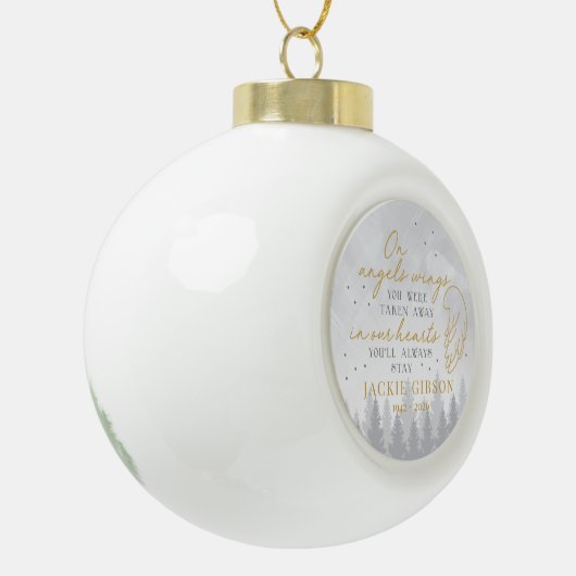 Personalized On Angels Wings Keramische Bal Ornament (Links)
