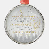 Personalized On Angels Wings Metalen Ornament (Voorkant)