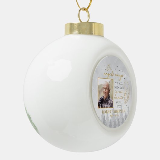 Personalized On Angels Wings Photo Ornament (Links)