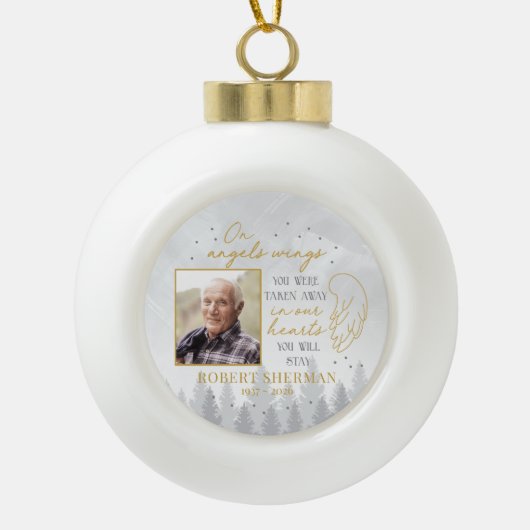 Personalized On Angels Wings Photo Ornament (Voorkant)