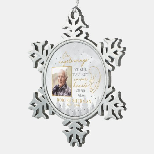 Personalized On Angels Wings Photo Ornament (Rechts)