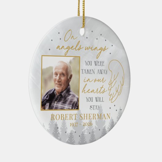 Personalized On Angels Wings Photo Ornament (Rechts)
