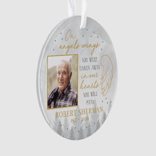 Personalized On Angels Wings Photo Ornament (voorkant)