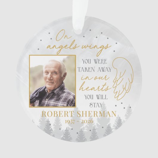 Personalized On Angels Wings Photo Ornament (voorkant)