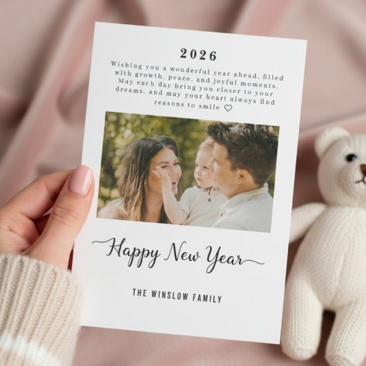 Personalized One-Photo New Year Card 2026 Feestdagenkaart