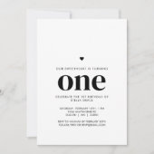 Personalized One Sweetheart First Birthday Kaart (Voorkant)