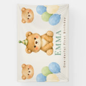 Personalized Onederful Bear First Birthday Banner (Verticaal)