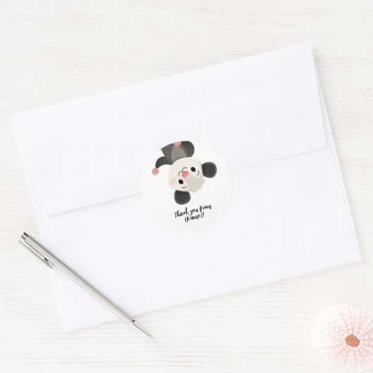 Personalized Opossum Ronde Sticker (Envelop)