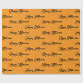 Personalized Orange and Black Happy Halloween Cadeaupapier (Vlak)