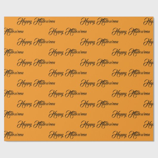 Personalized Orange and Black Happy Halloween Cadeaupapier (Vlak)