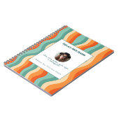 Personalized Orange and Teal Wave Patterned  Notitieboek (Linkerzijde)