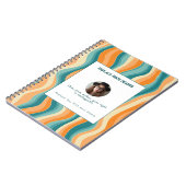 Personalized Orange and Teal Wave Patterned  Notitieboek (Linkerzijde)