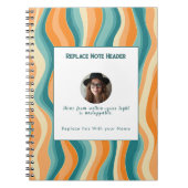 Personalized Orange and Teal Wave Patterned  Notitieboek (Voorkant)