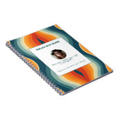 Personalized Orange and Teal Wave Patterned  Notitieboek (Rechterzijde)