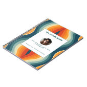 Personalized Orange and Teal Wave Patterned  Notitieboek (Linkerzijde)
