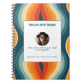 Personalized Orange and Teal Wave Patterned  Notitieboek (Voorkant)