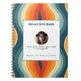 Personalized Orange and Teal Wave Patterned  Notitieboek