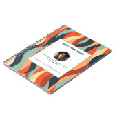 Personalized Orange and Teal Wave Patterned  Notitieboek (Linkerzijde)