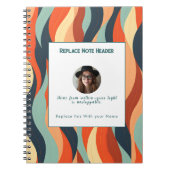 Personalized Orange and Teal Wave Patterned  Notitieboek (Voorkant)