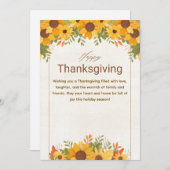 Personalized Orange Beige Floral Thanksgiving Feestdagenkaart (Voorkant / Achterkant)