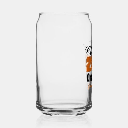 Personalized Orange Black Class of 2026 Graduation Blikvorm Glas (Rechts)