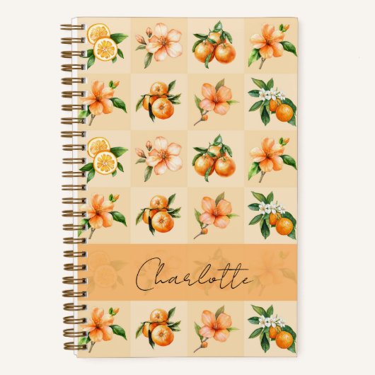 Personalized Orange Blossom & Tangerine Notitieboek (Voorkant)