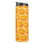 Personalized Orange Citrus Monogram  Thermosbeker (Geroteerd rechts)