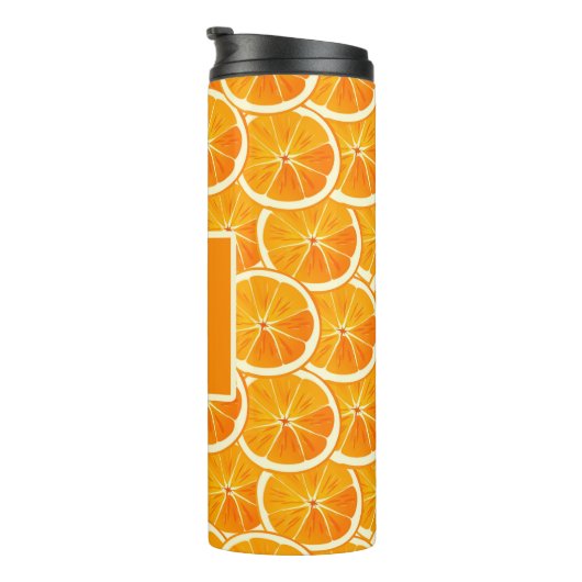 Personalized Orange Citrus Monogram  Thermosbeker (Geroteerd rechts)
