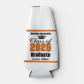 Personalized Orange Class of 2026 Graduation Party Flesjeskoeler (Voorkant)