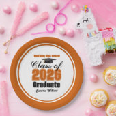Personalized Orange Class of 2026 Graduation Party Papieren Bordje (Feest)