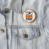 Personalized Orange Class of 2026 Graduation Party Ronde Button 5,7 Cm (In situ)