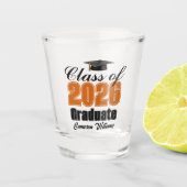 Personalized Orange Class of 2026 Graduation Shot Glas (Voorkant)