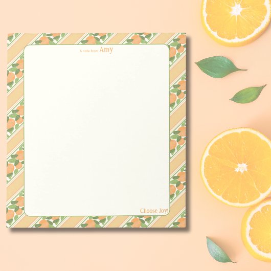 Personalized Orange Grove Striped Notepad Notitieblok