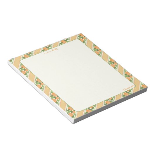Personalized Orange Grove Striped Notepad   Notitieblok (Schuin)