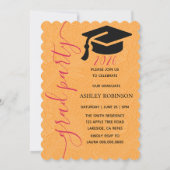Personalized Orange Nature Floral Graduation Party Kaart (Achterkant)