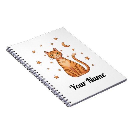 Personalized Orange Tabby Cat Notebook Notitieboek (Rechterzijde)