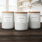 Personalized Organization Labels for Jars, Minimal Voedselcontainer Etiket