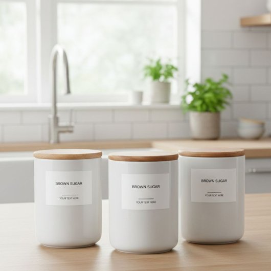 Personalized Organization Labels for Jars, Minimal Voedselcontainer Etiket