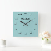 Personalized Original Music Note Clock Vierkante Klok (Huis)