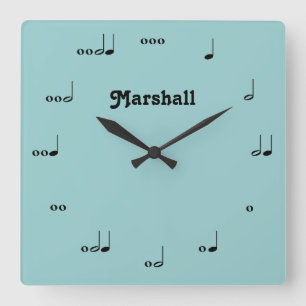 Personalized Original Music Note Clock Vierkante Klok