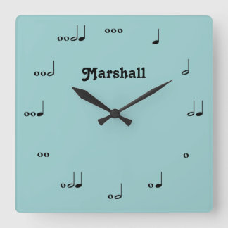 Personalized Original Music Note Clock Vierkante Klok