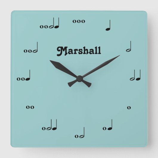 Personalized Original Music Note Clock Vierkante Klok (Voorkant)