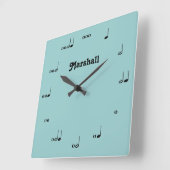 Personalized Original Music Note Clock Vierkante Klok (Hoek)