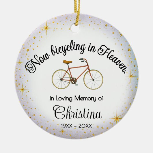Personalized Ornament | Bicyclist "In Memory" (Voorkant)