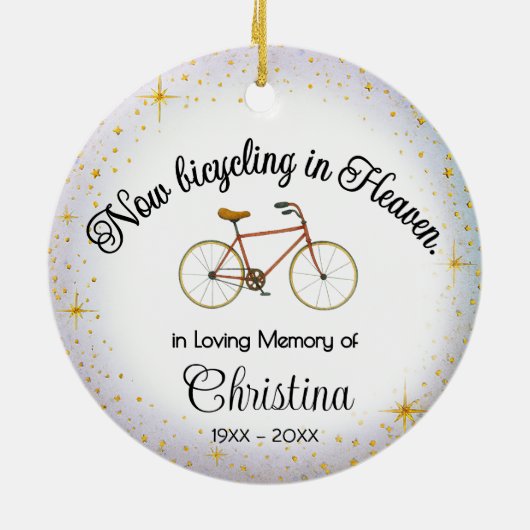 Personalized Ornament | Bicyclist "In Memory" (Achterkant)