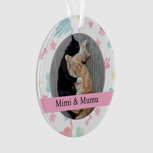 Personalized Ornament – Mimi & Mumu Cats (voorkant)