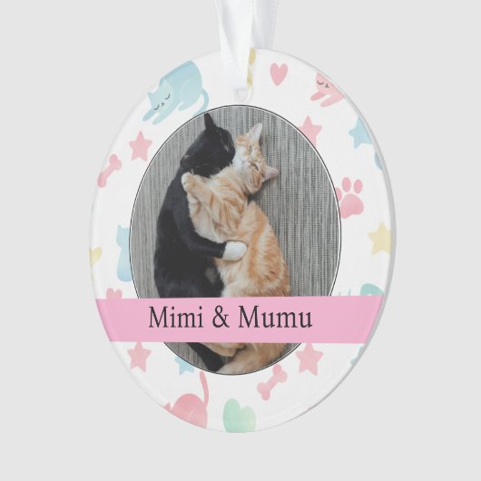 Personalized Ornament – Mimi & Mumu Cats (voorkant)